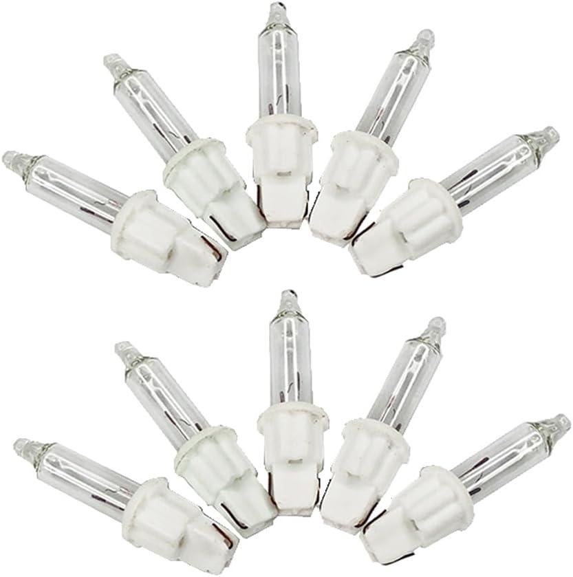 Generic Clear 12 Volt Mini Christmas Replacement Bulbs for Incandescent String Lights, Mini Base, 0.96 Watt, 80 mA (20), White