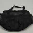 F-color Mesh Shower Caddy Portable, Upgrade Deeper 7 Pockets Shower Bag Basket Tote for College Dorm Room Toiletry Bathroom Essentials Gym Camp Quick Dry 2 handles with S Hook, Black