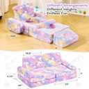 IFNOW Modular Kids Play Couch, Convertible & Washable Toddler Foam Couch Kids Sofa, Bedroom & Playroom Furniture for Children 1-5 Years, Imagination Play, Endless Builds, Glow in The Dark, Unicorn, Small