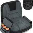 PACETAP Tractor Seat Cover with Drink Pouch, Heavy Duty 600D Oxford Waterproof Riding Lawn Mower Seat Cover Fits Kubota, for Cub Cadet, for Ford, for Mahindra, for Husqvarna (Black,Large)