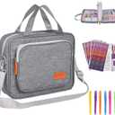 Grey Bible Cover Case with Gift Box - Crossbody Bag for Large Print Bibles, Complete Study Kit & Accessories