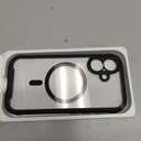 FNTCASE for iPhone 16 Case Clear: Magnetic Phone Cases with Screen Protector Drop Proof Compatible with Magsafe Slim Anti Yellowing Rugged Shockproof Protective Transparent Cell Cover (B-Black)