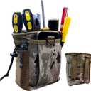 Small Tool Pouch,Utility Tool Bag, Small Toolbox, Screw Driver, Plier Organizer, Flashlight Holster and Knife Holder, Tool Belt Pouches for Electrician,Contractor,Plumber,Carpenter,Home Use(camo)