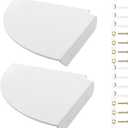 Cosmos 2 Pcs Acrylic Wall Mount Floating Corner Shelves Quarter Round Shower Shelf Hanging Corner Shelves Wall Storage Display Organizer for Bathroom Kitchen Bedroom Living Room (Solid White)