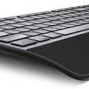 Wireless Keyboard, Rechargeable Full Size Multi-Device Bluetooth Keyboard with Wrist Rest, 3-Level Backlit, for Computer, Laptop, Tablet, Smartphone, Office,US Layout