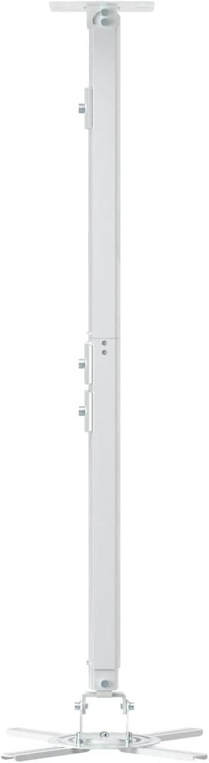 suptek White Projector Ceiling Mount Bracket Fits Flat or Sloped Ceiling Height Adjustable with Extendable Length 30.7-49.21inch,for LCD/DLP Projectors,White (PR05LW)