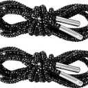 PAGOW 1 Pair Rhinestone Shoe Laces, Round Glitter ShoeLaces for Sneakers, Crystal Bling Diamond Rope Shoe Strings