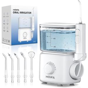 Advanced Water Flosser for Teeth Cleaning - Cordless Dental Oral Irrigator with 2 Modes & 5 Jet Tips, IPX7 Waterproof Rechargeable Teeth Cleaner for Braces, Plaque Removal & Gum Health, White
