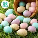 Beeveer 50 Pcs Plastic Easter Eggs Bulk for Easter Hunt 1.6 x 2.4 Inch Colorful Hanging Plastic Eggs for Basket Fillers Party Favor DIY Crafts Decoration (Pastel)