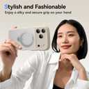 for iPhone 17 Pro Max Case for Women Girls with Stand,Compatible with MagSafe,Camera Control,Full Camera Protection, Cute Wave Magnetic Phone Case for iPhone 17 Pro Max,Stone
