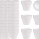 36 Mini White Flower Pots - 2 inch Clay, Cactus & Succulent Nursery Pots with Drainage Holes, Indoor/Outdoor Suitable