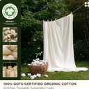 Bedsure 100% GOTS Certified Organic Cotton Sheets, King Size Sheets Set, 17" Deep Pocket Bedsheets with Corner Straps, Eco-Friendly, Soft, Breathable & Luxury PureWoven Cotton Hotel Bedding, Ivory