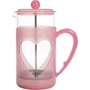 Paris Hilton 8-Cup French Press Coffee Maker, Durable Borosilicate Glass with Stainless Steel Filter, Heat-Resistant Design for Daily Use, 34-Ounce, Pink