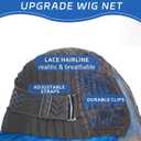 Ombre Blue Wig for Women, Blue Wavy Wig Middle Part 26 Inch Blue Wigs Heat Resistant Synthetic Wigs for Daily Party Use