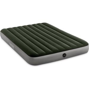 Intex 64779E Dura-Beam Standard Prestige Air Mattress: Fiber-Tech - Queen Size - Hand-Held Battery Pump - 10in Bed Height - 600lb Weight Capacity
