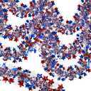 TURNMEON 66 FT Long 4th of July Decorations 4th of July Garland Red White and Blue Garland Patriotic Tinsel Garlands for Red White and Blue Decorations Independence Day Fourth of July Decor