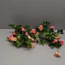 Pack of 4 Artificial Flower Garland Silk Roses Vines Fake Flowers Garland with Flowers Hanging Flowers Garlands for Wedding Arch Room Decoration 7.2 Ft (Orange)