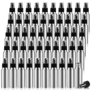 Tessco 2.7oz/ 80ml Aluminum Fine Mist Spray Bottles Reusable Metal Atomizer Bottles Fine Mist Sprayer Essential Oil Storage with Black Pump for Travel Cosmetic Perfume Toner Face Spray(50 Pcs)