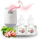 Scent Fill 100% Natural Peppermint Plug in Air Freshener, Scented Oil Refills, 2 Refills + Diffuser