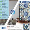 Honoson 60 Pack Colorful Talavera Tile 4x4 Inch Handpainted 10 Designs Peel and Stick Wall Tile Decor Bathroom Kitchen Wall Sticker Waterproof PVC Decoration Stickers - 2D Retro Sticker(Classic)