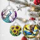 Christmas Ornaments: Stained Glass Ornament, Christmas Tree Ornament, Hanging Ornaments for Home Decor & Xmas Tree Decorations  Exquisite Holiday Decor, Gifts & Holiday Present - Peacock
