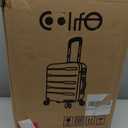 Coolife Luggage PC+ABS Hardshell Suitcase with TSA Lock, Spinner Carry On LightweightCharcoal, 20in