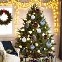 Christmas Tree Ornaments Velvet Balls, 3.15in Large Velvet Christmas Balls Ornaments for Tree Decorations Shatterproof Flocked Hanging Ornaments Xmas Holiday Party Home Decor, Muti-A, 12Pcs