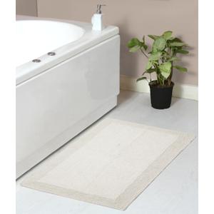 Home Weavers Luxury Collection 100% Reversible Cotton Bathroom Rugs Set, Washable Rug, Soft Cotton Extra Soft and Absorbent Bath Rug, Bath Mat Set, Bath Floor Mat Non Slip, 21"x34" Rectangle, Ivory
