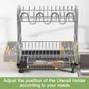 romision 2 Tier Compact Stainless Steel Dish Drainers Drying Rack for Kitchen Counter, Space Saving, Rust Proof Plate Strainers Holder On Countertop with Drainboard, Modern Gray, Small
