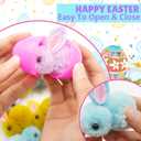 24 Pack Easter Egg Fillers Plush Bunny Toys, Easter Eggs Hunts Filling Easter Basket Stuffers Squeeze Stress Relief Toys for Kids Toddler Teens Boys Girls