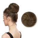 SARLA Hair Bun Extension Synthetic Drawstring Updo Fake Ballet Bun for Women Girls Lady Donut Chignon Coffee Brown