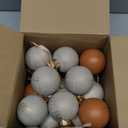 Yunlly 24 Pcs Textured Christmas Ball Ornaments 2.36'' Neutral Christmas Tree Decor Modern Vintage Brown Hanging Decor Shatterproof Home Ornaments for Rustic Large Farmhouse (Classic Color)