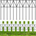 10 Pack 24" L x 15" H Animal Barrier Fence, Underground No Dig Fence Patented Product, 5.5mm Galvanized Stakes with 2 inch Spacing, Anti Digging for Dogs, Total 20Ft(L) X 15in(H) Black