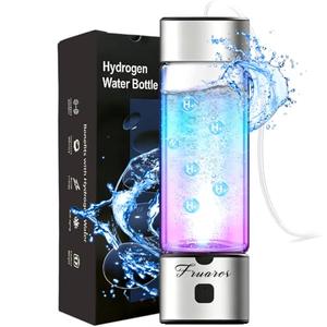 Hydrogen Water Bottle Generator - 2026 Hydrogen Water Machine - 6000 PPB SPE/PEM Tech Glass Hydro health Water Bottle for Kidney Health Hydrogen Bottle Gift for Family & Friends (Button/Sliver)
