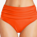 Tempt Me Women's High Waisted Bikini Bottom Tummy Control Ruched Bathing Suit Swim Bottom Size M