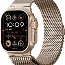 Metal Magnetic Band Compatible with Apple Watch Ultra 3/Ultra 2/Ultra 49mm 46mm 45mm 44mm 42mm for Men Women, Adjustable Stainless Steel Mesh Loop Strap for iWatch Bands Series 11 10 9 8 7 6 5 4 3 SE (Official-Gold)