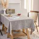 Waterproof Cotton Linen Tablecloths Rectangle Dining Table Cloth, Wipe Clean Indoor & Outdoor Table Cover for Buffet Party and Banquets, Wrinkle Resistant 54"x70" Gray Coffee