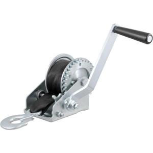 CURT 29433 Manual Hand Crank Boat Trailer Winch, 900 lbs Capacity, 6-1/2-In Handle, 3.25:1 Gear Ratio, 15' Strap