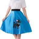 Spooktacular Creations Halloween 6Pcs 1950s Outfits for Women, Poodle Skirts for Women 50s Costume Set with Socks for Cosplay (Small, Blue)