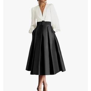 Tea Length Mother of The Bride Dresses for Women Long Sleeve Satin Evening Party Gown Elegant Wedding Guest Dress. size 6