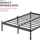 ZIYOO 14 inch Metal Queen Bed Frame with Vintage Style, Mattress Slide Stopper, 1500LBS Heavy Duty Steel Slats, No Box Spring Needed, Platform Noise-Free, Easy Assembly