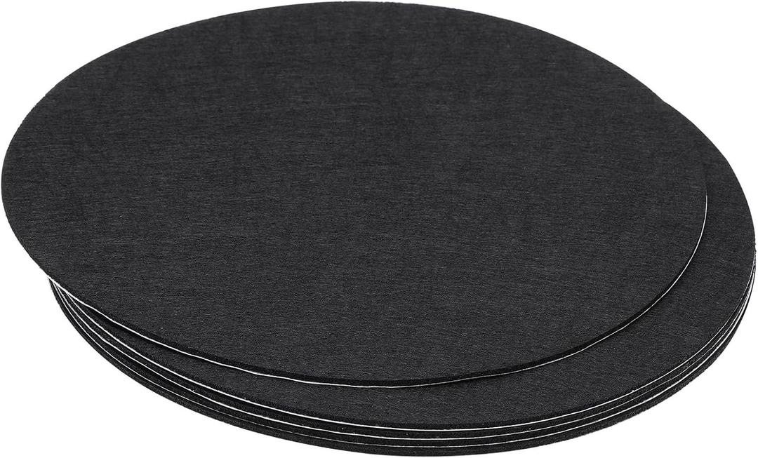PATIKIL 12 Inch Diameter Lamp Base Felt, 5Pack 2mm Thickness Round Soft Adhesive Non-Slip Anti-Scratch Backed Felt for Lamp Furniture DIY Craft, Black