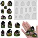 2 x 13 Styles Forest House Shape Epoxy Mold Keychain Pendant DIY Resin Casting Silicone Mold for Jewelry Charms Pendant Making