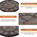 LEIKE Large Wall Clocks for Living Room,Non Ticking Silent,Battery Operated Big Round Modern Wood Wall Clock for Bedroom,Farmhouse,Office,Vintage Home Decor-24 Inch/60CM-Black-Arabic Number
