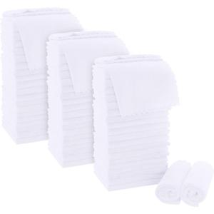 MOONQUEEN Ultra Soft Premium Washcloths Set - 12 x 12 inches - 72 Pack - Quick Drying - Highly Absorbent Coral Velvet Bathroom Wash Clothes (White)