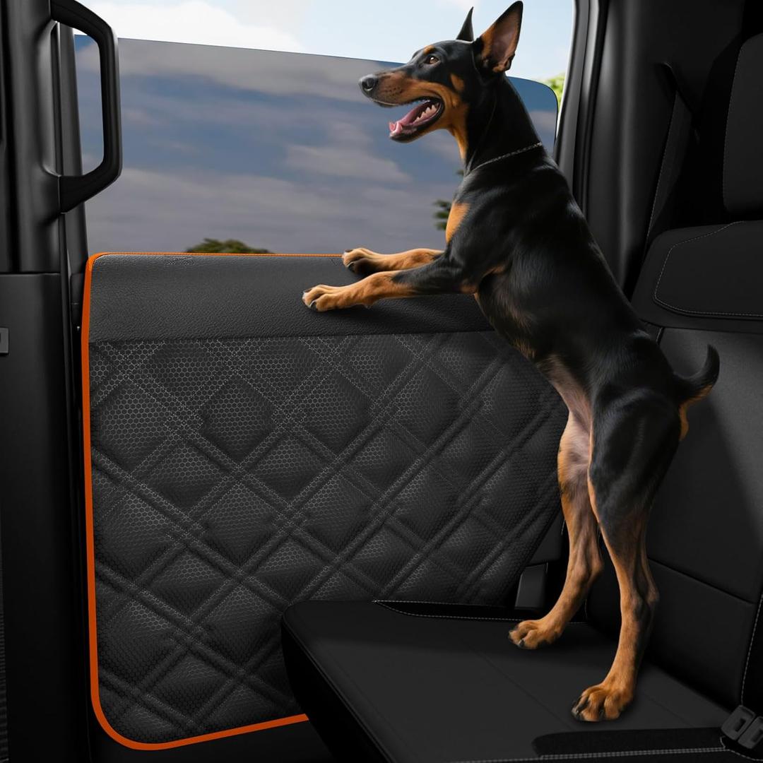 Door Protector from Dog Scratching 20% Larger Designed Dog for  &  , 2 Packs [Left + Right] Thickened Waterproof Car Door Protector (Fit for Large SUV and Trucks, BLACK)