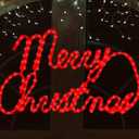 LAMPHOME [Large 24"x13.5" 180 LED Merry Christmas Neon Motif Super-Bright Red LEDs Outdoor Christmas Decoration with UL Standard Adaptor Waterproof for Outdoor Home Party Wall Hanging Holiday