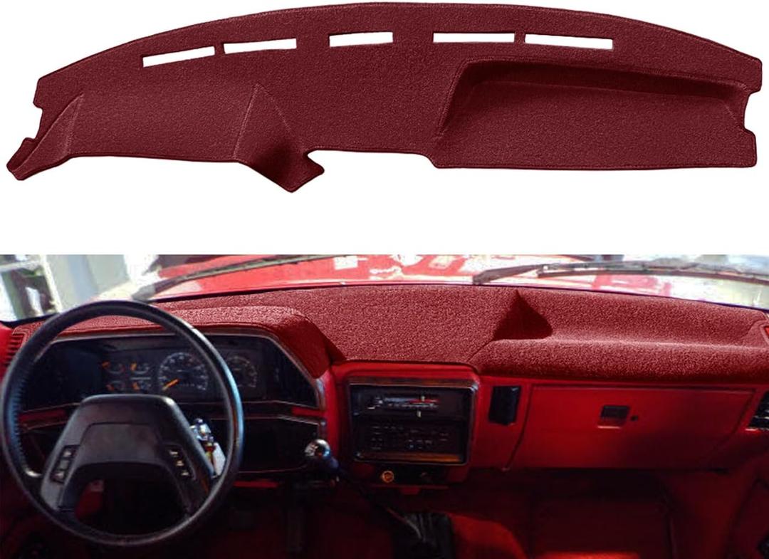 Yiz Dashboard Cover Dash Cover Mat Fit for 1987 1988 1989 1990 1991 Ford F150 F250 F350 Branco Pickup Truck (87-91Maroon) J132