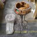 Solution4Patio 2 Pack Retro Metal Plant Stand Basket with Coconut Liner, Foldable 30" Height Tall Stand Plant Holder Shelf, Outdoor Elegant Corner Decorative Display Flower Rack, #K350A01