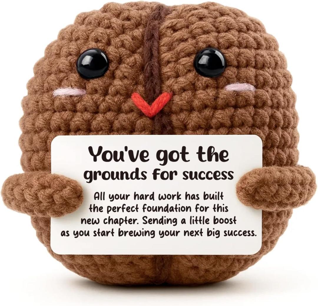 You Earned It Promotion Gift for Men Women, Well Done Keepsake for Coworker, Hard Work Pays Off Sentimental Present, Handmade Crochet Decor for Desk